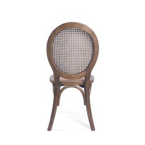 English Elm Dining Chairs Set of 2 Solid Elm Wood with Pressed Cane Mid-century Style 66146.00