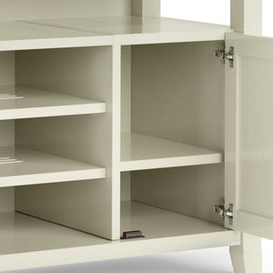 English Elm Amherst 54-Inch Solid Wood Tv Media Stand In Antique White – Elegant Storage & Timeless Design B136P158373