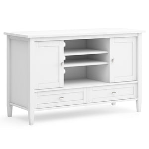 English Elm Warm Shaker Tv Media Stand - Handcrafted White Storage Solution With Classic Style & Cable Management B136P159674-GIGA