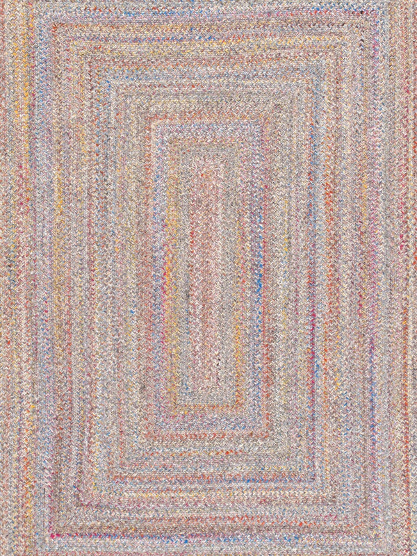 Pasargad Home Ponta Hand-braided Indoor/Outdoor Multi Area Rug - Vibrant Geometric Design   Py-01 5x5