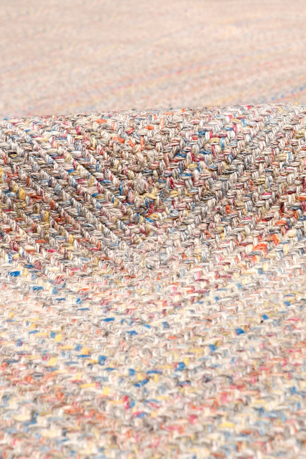 Pasargad Home Ponta Hand-braided Indoor/Outdoor Multi Area Rug - Vibrant Geometric Design   Py-01 5x5