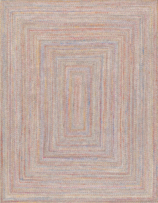 Pasargad Home Ponta Hand-braided Indoor/Outdoor Multi Area Rug - Vibrant Geometric Design   Py-01 8x10