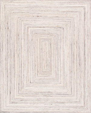 Pasargad Home Camilo Hand Braided Indoor/Outdoor Ivory Area Rug - Vibrant Geometric Patterns   Py-02 3x5