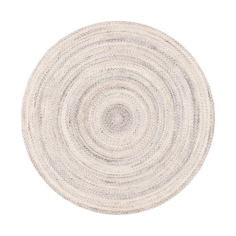 Pasargad Home Camilo Hand Braided Indoor/Outdoor Ivory Area Rug - Vibrant Geometric Patterns   Py-02 5x5