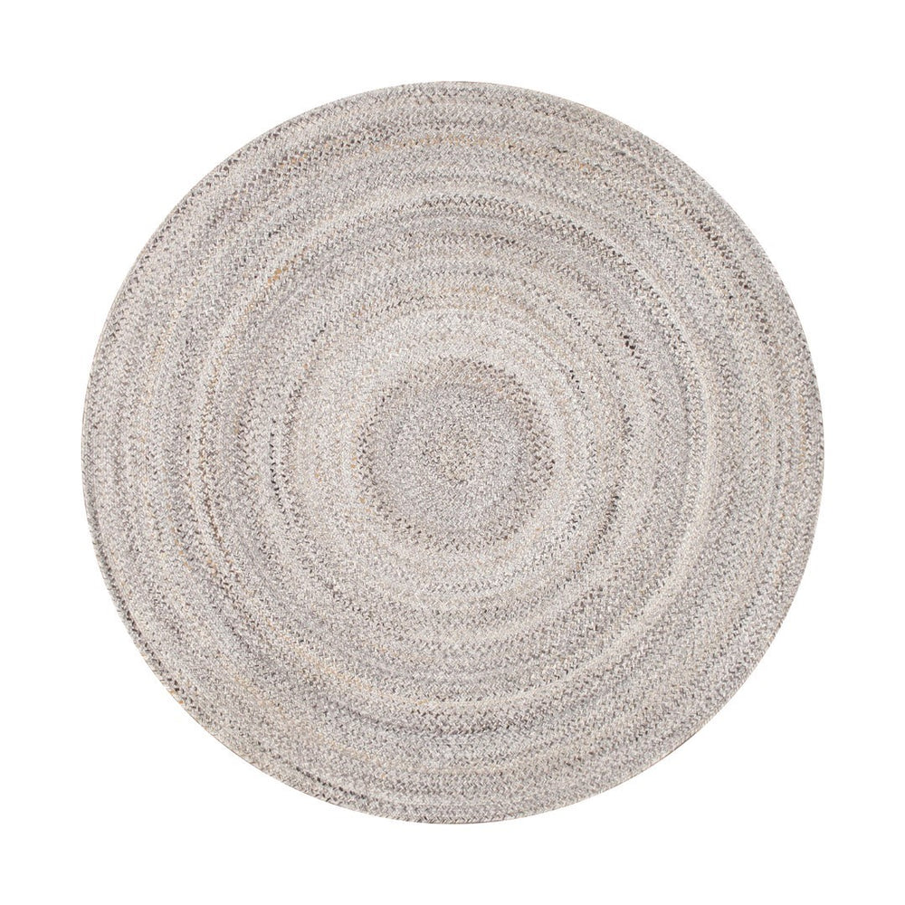 Pasargad Home Sagres Hand Braided Round Area Rug - Stylish Grey Design For Indoor & Outdoor Use   Py-04 8x8