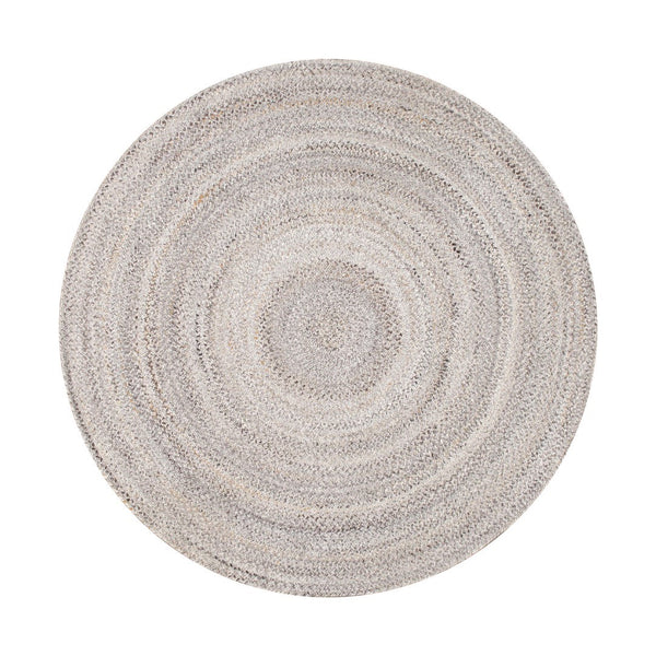 Pasargad Home Sagres Hand Braided Round Area Rug - Stylish Grey Design For Indoor & Outdoor Use   Py-04 8x8