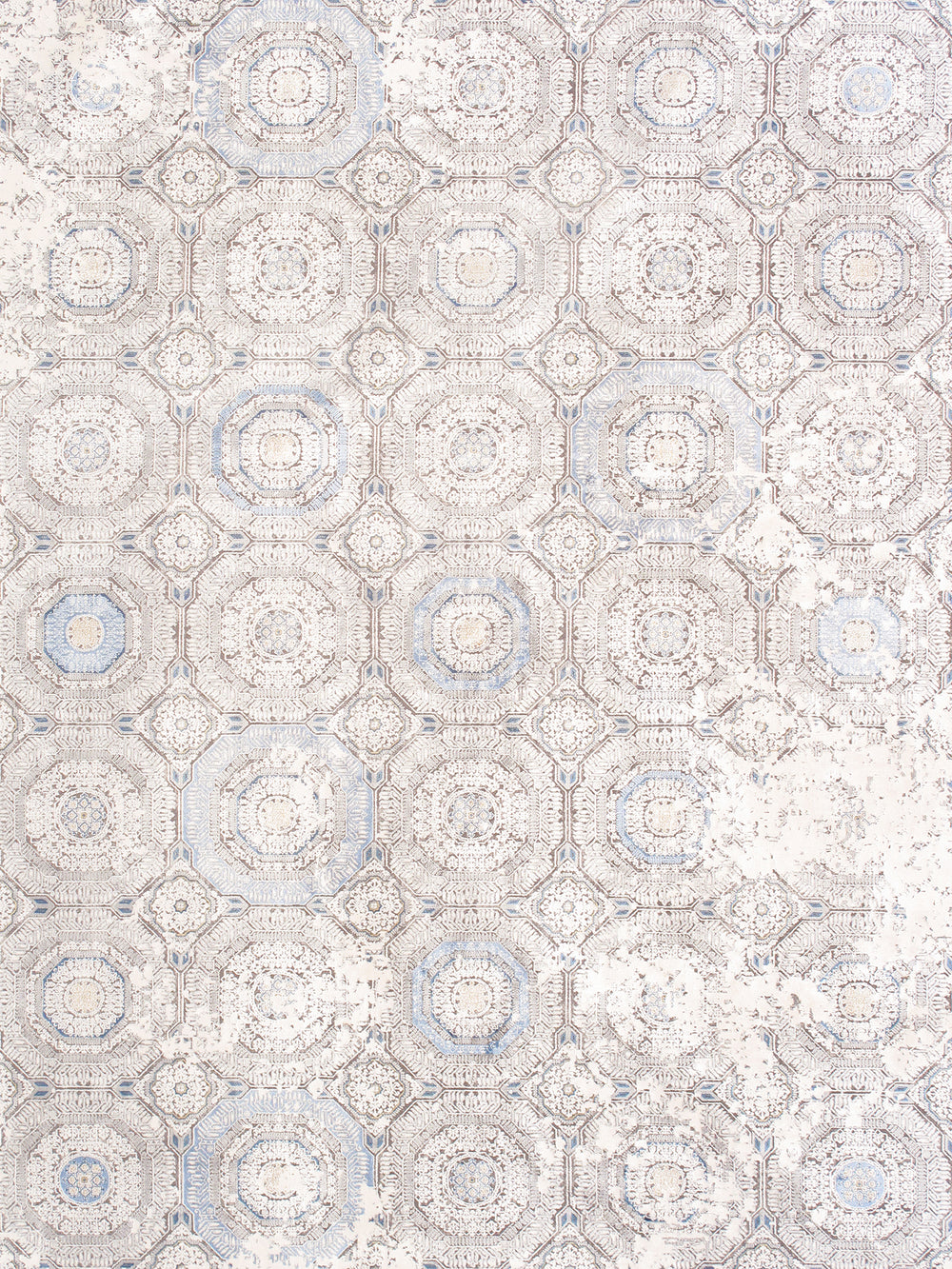 Pasargad Home Mamluk Design Area Rug - Vibrant Blue/Ivory Power-Loomed Style for Any Room Decor