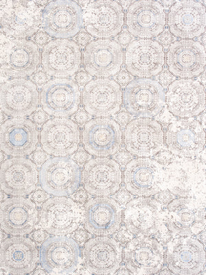 Pasargad Home Mamluk Design Area Rug - Vibrant Blue/Ivory Power-Loomed Style for Any Room Decor