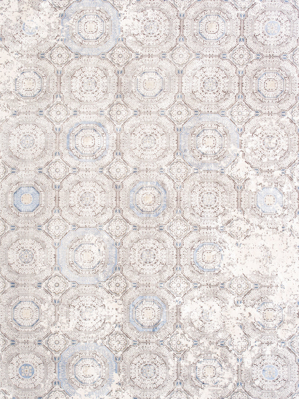 Pasargad Home Mamluk Design Area Rug - Vibrant Blue/Ivory Power-Loomed Style for Any Room Decor