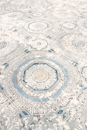 Pasargad Home Mamluk Design Area Rug - Vibrant Blue/Ivory Power-Loomed Style for Any Room Decor