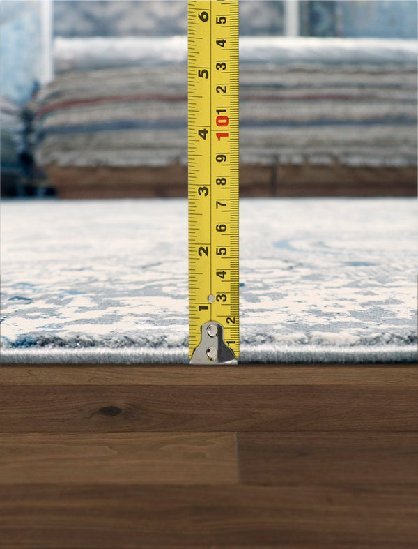 Pasargad Home Mamluk Design Area Rug - Vibrant Blue/Ivory Power-Loomed Style for Any Room Decor