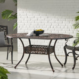 Christopher Knight Home® - Noble House - Tucson Shiny Copper Cast Aluminum Dining Table