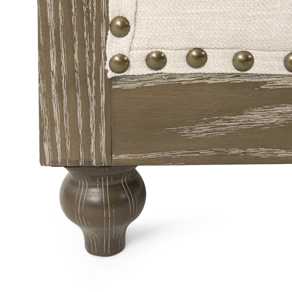 English Elm Christopher Knight Home® - CLUB Chair with Chesterfield-Inspired Button Tufting, Scrolled Arms & Nailhead Trim for Living Room Beige 40.5 L x 34.5 W x 25.75 H 72759.00BGE