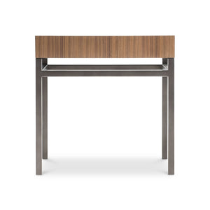 Bernhardt Bernhardt Collins Walnut and Black Oxide Metal Side Table for Modern Living Spaces 573123