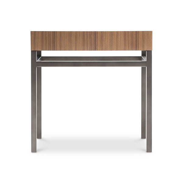 Bernhardt Bernhardt Collins Walnut and Black Oxide Metal Side Table for Modern Living Spaces 573123