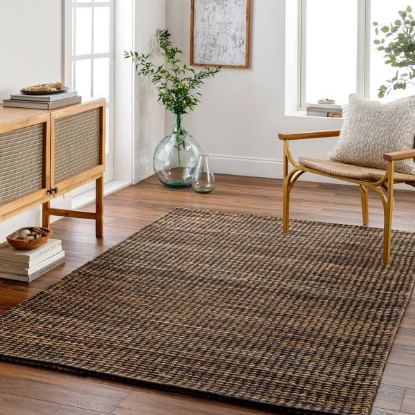 Livabliss Priya Wool Jute Handwoven Area Rug with High Pile for Entryway or Bedroom Black, Tan 9' x 12' PYA2301-912