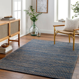 Livabliss Priya Handwoven Wool Jute Area Rug High Pile Artisan Accent for Entryways and Bedrooms Dark Blue, Beig 9' x 12' PYA2302-912