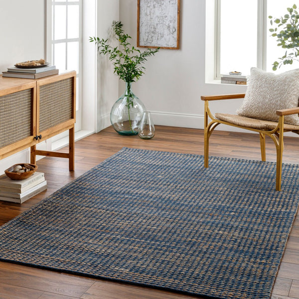 Livabliss Priya Handwoven Wool Jute Area Rug High Pile Artisan Accent for Entryways and Bedrooms Dark Blue, Beig 9' x 12' PYA2302-912