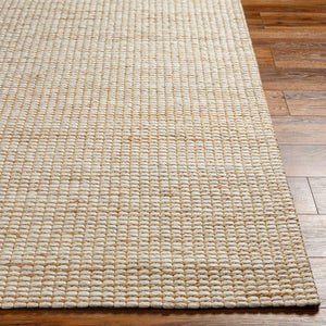 Livabliss Priya Handwoven Wool Jute Area Rug High Pile Artisan Accent for Bohemian Interiors White, Tan 8' x 10' PYA2303-810