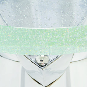 Bernhardt Bernhardt Sculptural Anika Round Chairside Table With Bubble Glass Top & Polished Stainless Base, 23.5" 372101