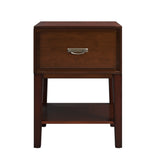 Homelegance By Top-Line Labron 1-Drawer Side Table Espresso Wood