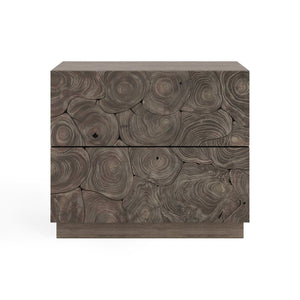 Bernhardt Bernhardt Calavaras Nightstand In Smoked Truffle Teak Veneer – Minimalist Rustic Modern Storage, 32"W 347236