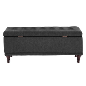 Homelegance By Top-Line Lyon Tufted Storage Bench Black Polyester