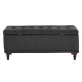 Homelegance By Top-Line Lyon Tufted Storage Bench Black Polyester