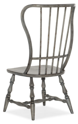 Hooker Furniture Ciao Spindle Back Side Chair In Hand-Distressed Speckled Gray — European Farmhouse Comfort, Solid Wood 5805-75311-96