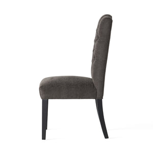 English Elm Harriet Tufted Crown Back Upholstered Dining Chairs Set of Two Formal Elegance 52322.00DGRY
