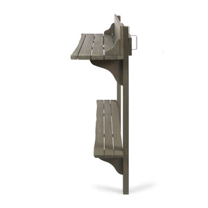 English Elm Outdoor Acacia Wood Railing Mount Bar Table Gray Finish for Compact Balcony Spaces 62603.00GRY