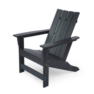 English Elm Encino Outdoor Adirondack Chair All Weather Resin Slatted Patio Seating 68172.00BLK