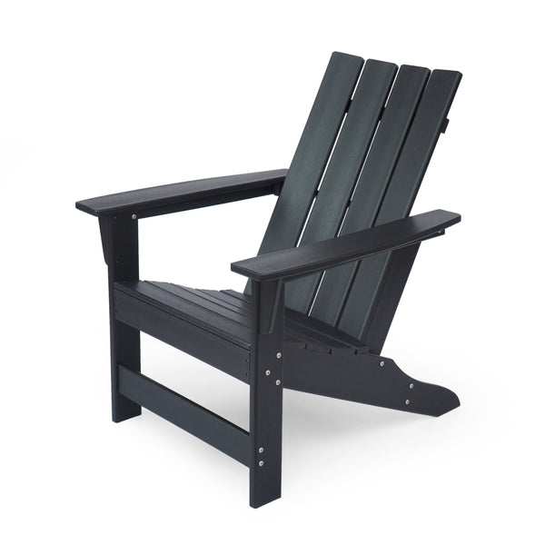 English Elm Encino Outdoor Adirondack Chair All Weather Resin Slatted Patio Seating 68172.00BLK