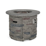 Christopher Knight Home® - Noble House - Hoonah 32" Stone Circular MGO Fire Pit With Grey Top - 40,000 BTU