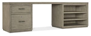 Hooker Furniture Linville Weathered Mink Credenza With Lateral File, Locking Drawer, Adjustable Shelves, Freestanding Design 24.00 L x 96.00W x 30.00H 6150-10922-85
