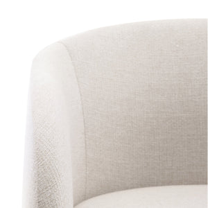 Bernhardt Bernhardt Finch Arm Chair Upholstered Neutral Fabric Curved Back Sloping Arms Casters Durable Comfort 303538