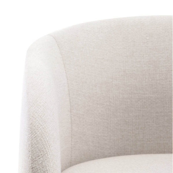 Bernhardt Bernhardt Finch Arm Chair Upholstered Neutral Fabric Curved Back Sloping Arms Casters Durable Comfort 303538