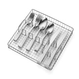 Cambridge Mena 20-Piece Stainless Steel Flatware Set, Frost Finish, Dishwasher Safe