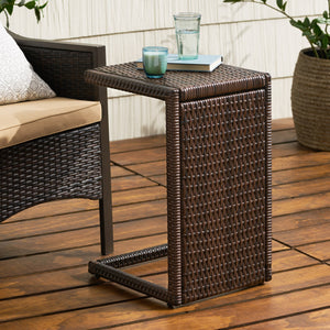 English Elm Christopher Knight Home® - BUCHAREST End Table — Weather-Resistant PE Rattan Side Table in Mixed Brown, U-Shaped Space-Saver (90) 57663.00