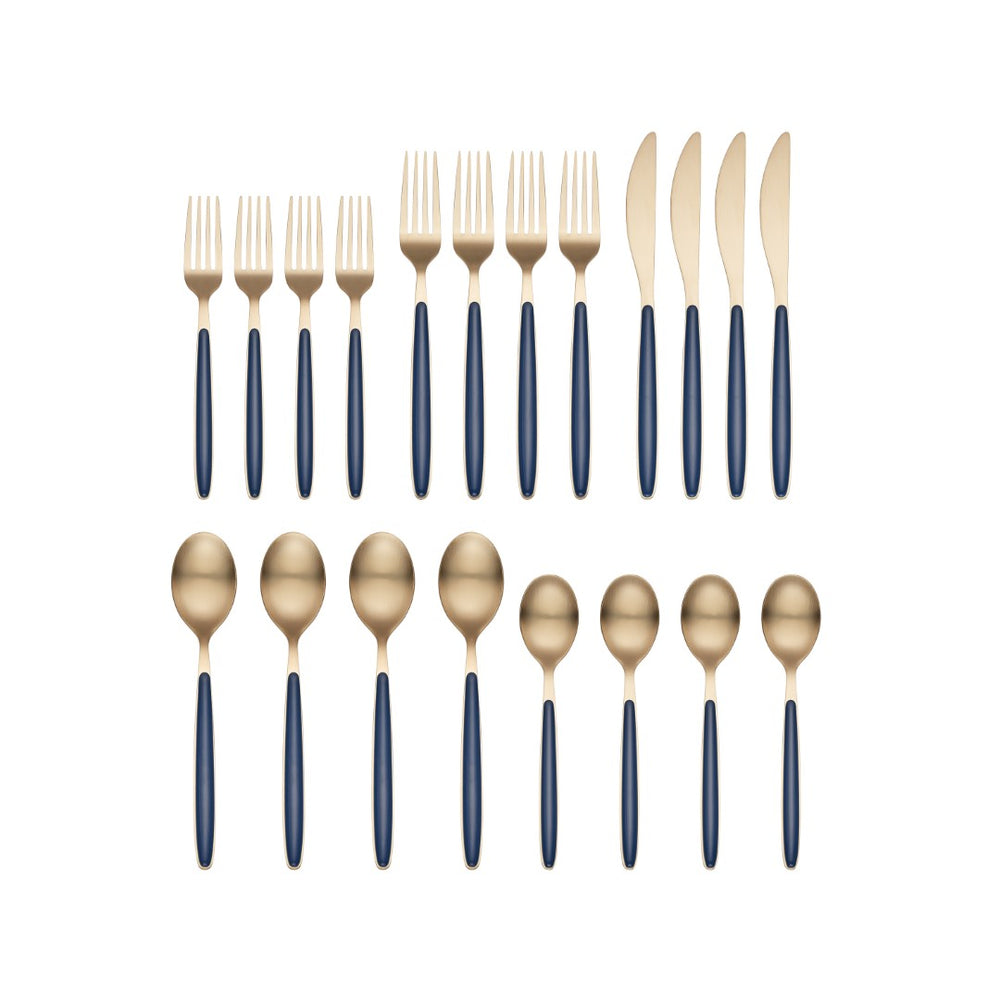 Lenox Cambridge Kiernan Navy Champagne 20-Piece Flatware Set NO COLOR METAL 519120GZDS
