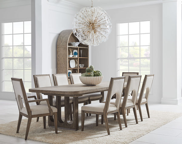 A.R.T. Furniture Vault Dining Table - Contemporary Design With Extendable Top & Adjustable Levelers For 10 Guests Gray Parawood Solids,White Oak Veneers 285221-2354