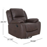 Christopher Knight Home® - Noble House - Malic Classic Tufted Leather Swivel Recliner