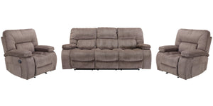 Parker House Chapman - Kona Manual Glider Reclining Sofa And Two Recliners Brown 94% Polyester,6% Nylon (W) Mcha-311-kon