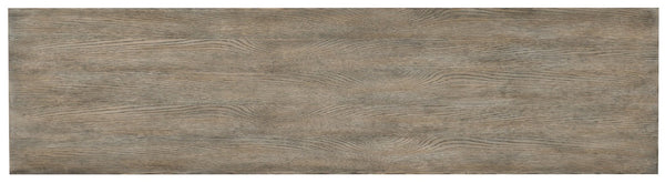 Hooker Furniture Melange Chevron Media Credenza — Distressed Maple Oak Cherry Veneers, Ventilated Back, Pewter Pulls (70") 638-85389-MWD