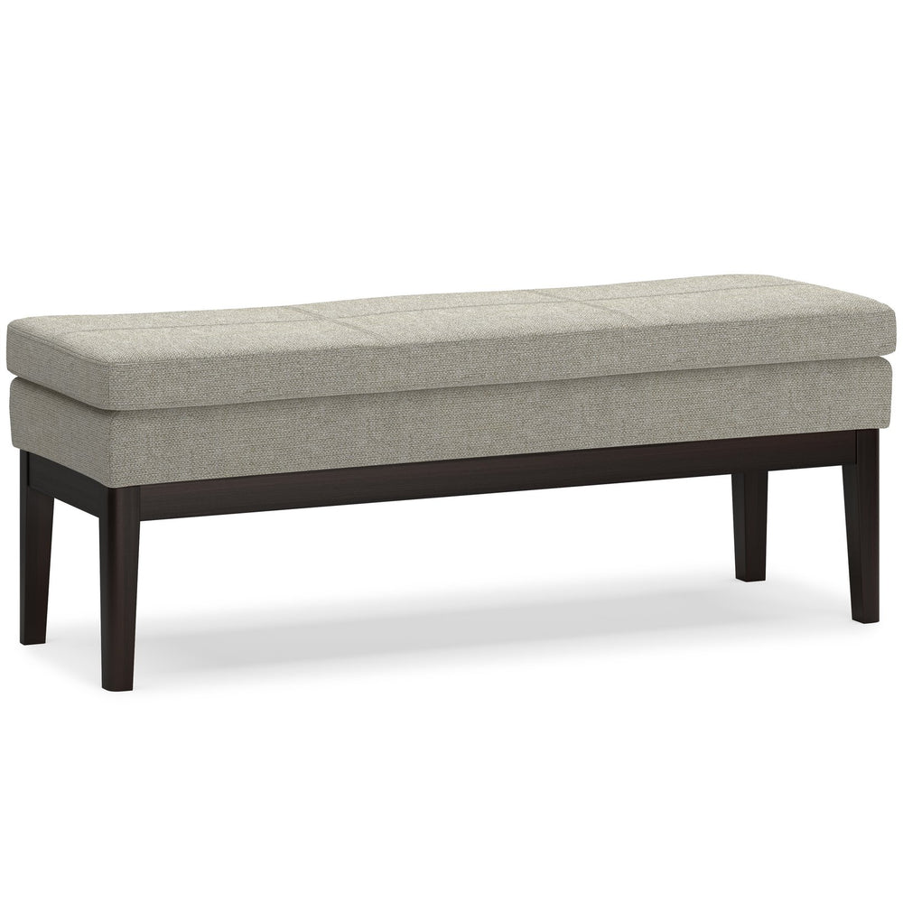 English Elm Carlson Mid-Century Ottoman Bench In Durable Greige Fabric - Stylish Seating For Any Room Decor B136P159235