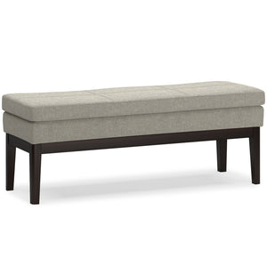 English Elm Carlson Mid-Century Ottoman Bench In Durable Greige Fabric - Stylish Seating For Any Room Decor B136P159235