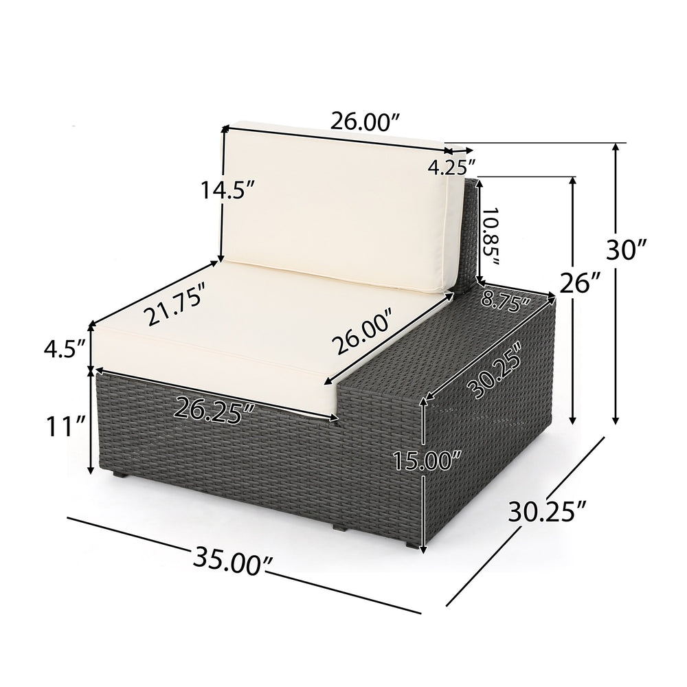 English Elm Santa Cruz Outdoor Pe Wicker Arm Chair Set with Weather Resistant Iron Frame 52974.00IRNGRY