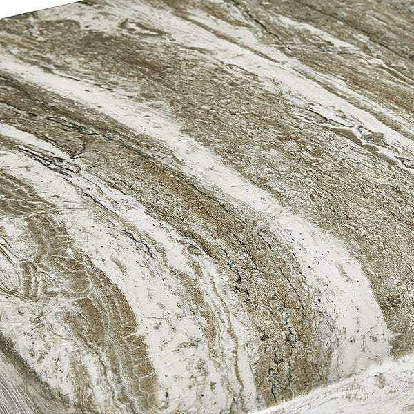 Bernhardt Bernhardt Arcadia Side Table With Faux Stone Kalta Top, Sculptural Totemic Legs, Rustic-Modern Charm 334123