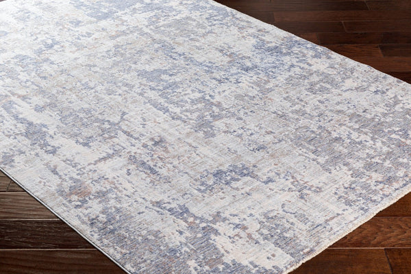 Livabliss Palazzo Mid-century Fringe Accent Rug Polyester Viscose Blend Warm Lustrous Pile Navy, Denim 8'10" x 13'1" PZL2301-9131