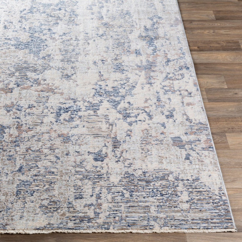 Livabliss Palazzo Mid-century Fringe Accent Rug Polyester Viscose Blend Warm Lustrous Pile Navy, Denim 8'10" x 13'1" PZL2301-9131